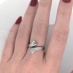 14K White Gold Open Bypass Ring