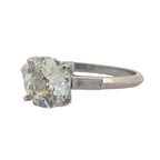 Platinum and Natural Old Mine Cut Diamond Engagement Ring