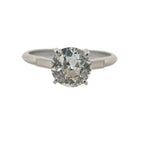 Platinum and Natural Old Mine Cut Diamond Engagement Ring