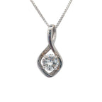 14K White Swirl Pendant