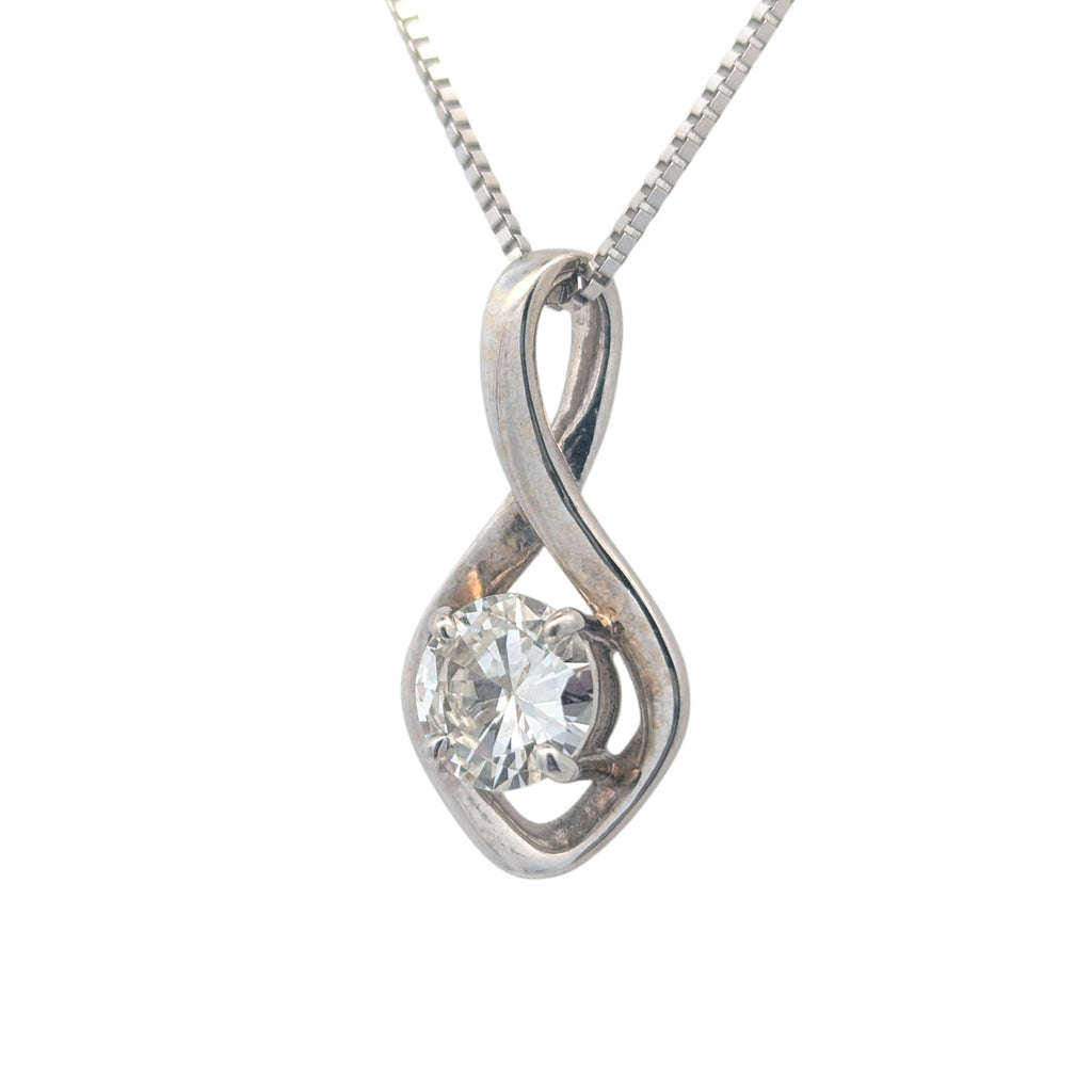 14K White Swirl Pendant