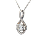 14K White Swirl Pendant