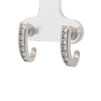 14K White Gold Half Hoop Earrings