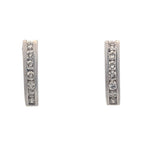 14K White Gold Half Hoop Earrings