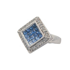14K White Gold Sapphire Gradient Ring