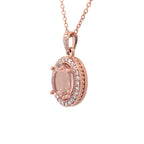 14K Rose Gold, Morganite, and Diamond Pendant