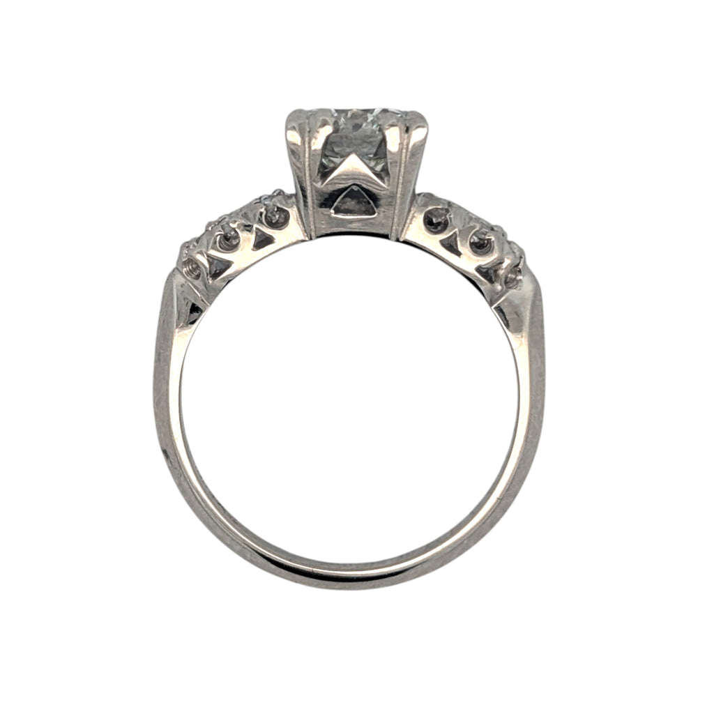 Vintage Platinum and Old Mine Diamond Engagement Ring
