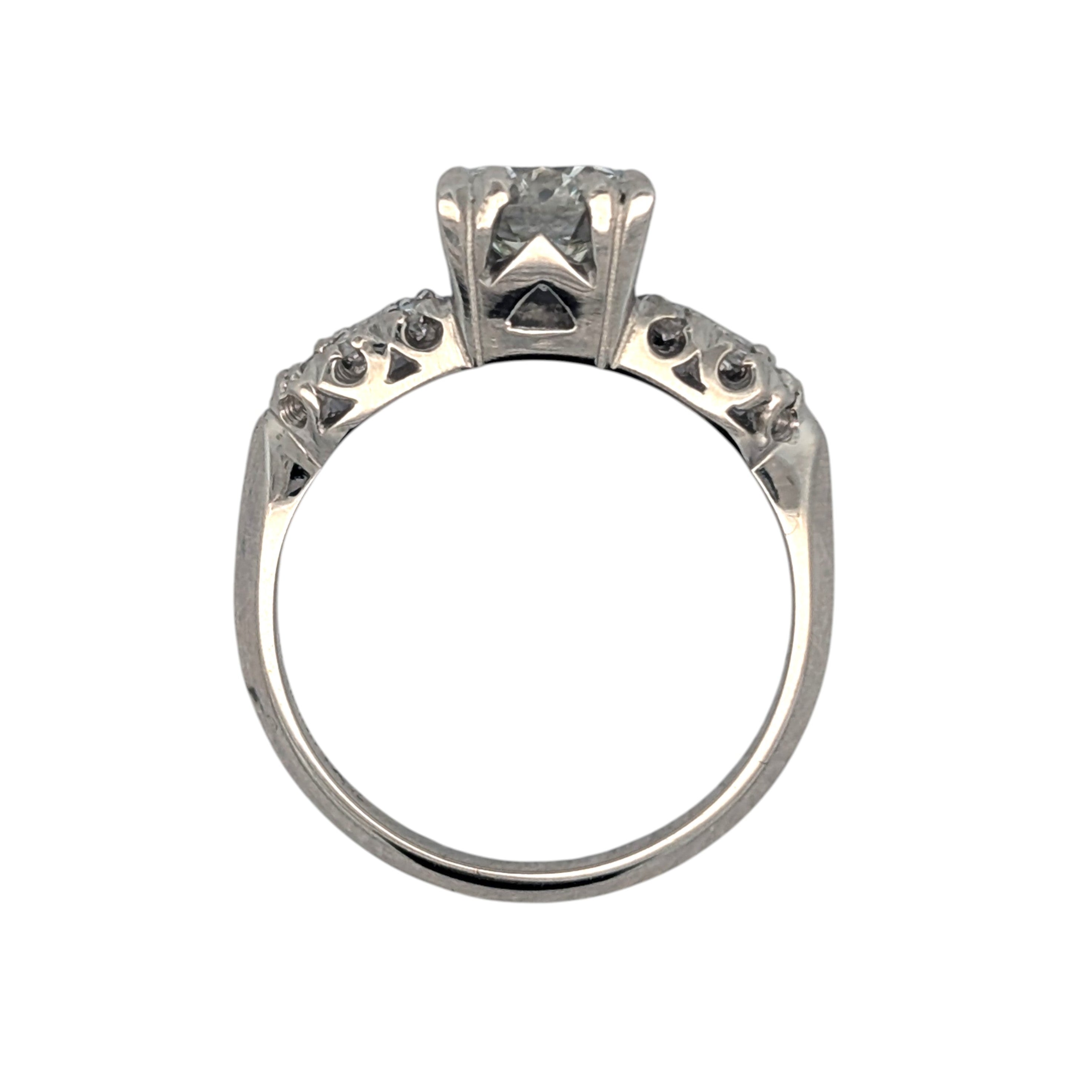 Vintage Platinum and Old Mine Diamond Engagement Ring