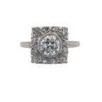 Vintage Platinum and Old Mine Cut Diamond Engagement Ring