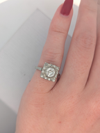 Vintage Platinum and Old Mine Cut Diamond Engagement Ring