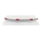 14K White Gold Ruby and Diamond Bracelet