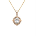 Vintage Inspired Pendant with Natural Cushion Cut Diamond
