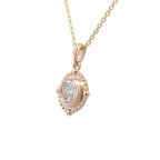 Vintage Inspired Pendant with Natural Cushion Cut Diamond