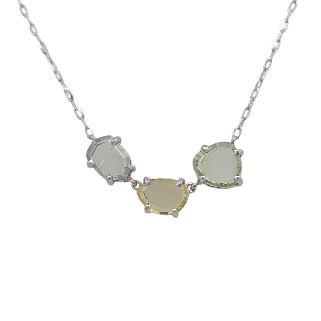 14K Gold and Pastel Sapphire One of a Kind Necklace
