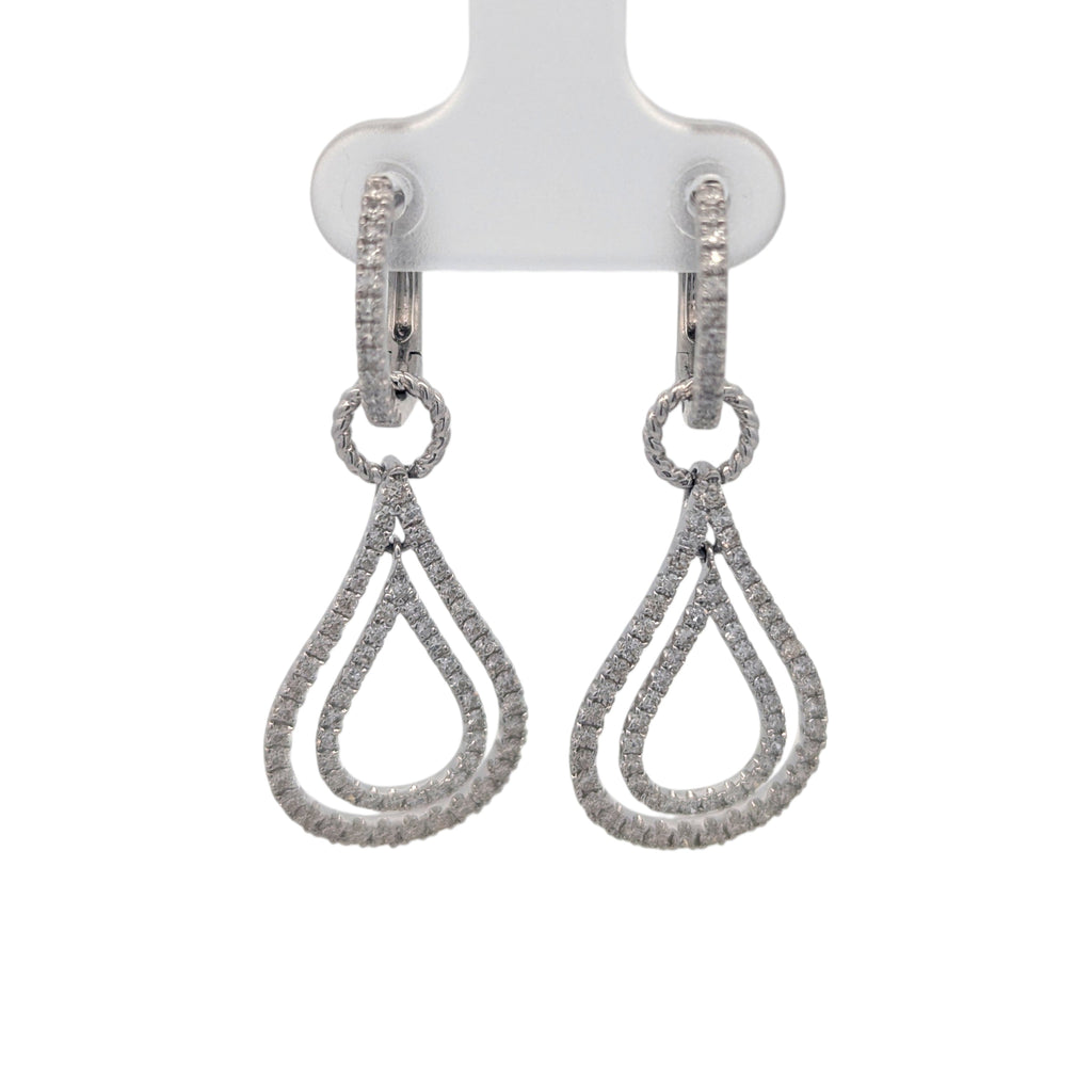 14K White Gold Convertible Earrings