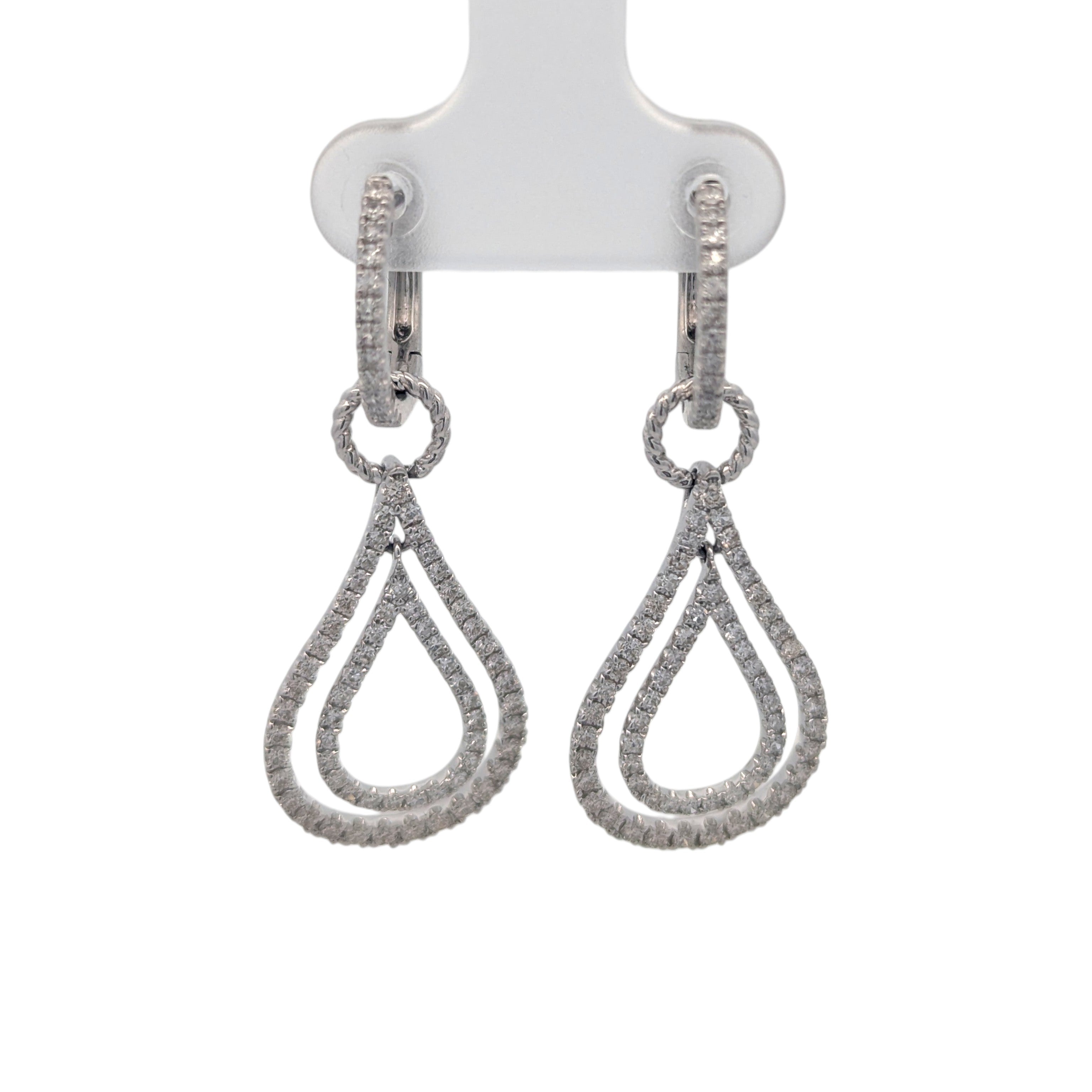 14K White Gold Convertible Earrings