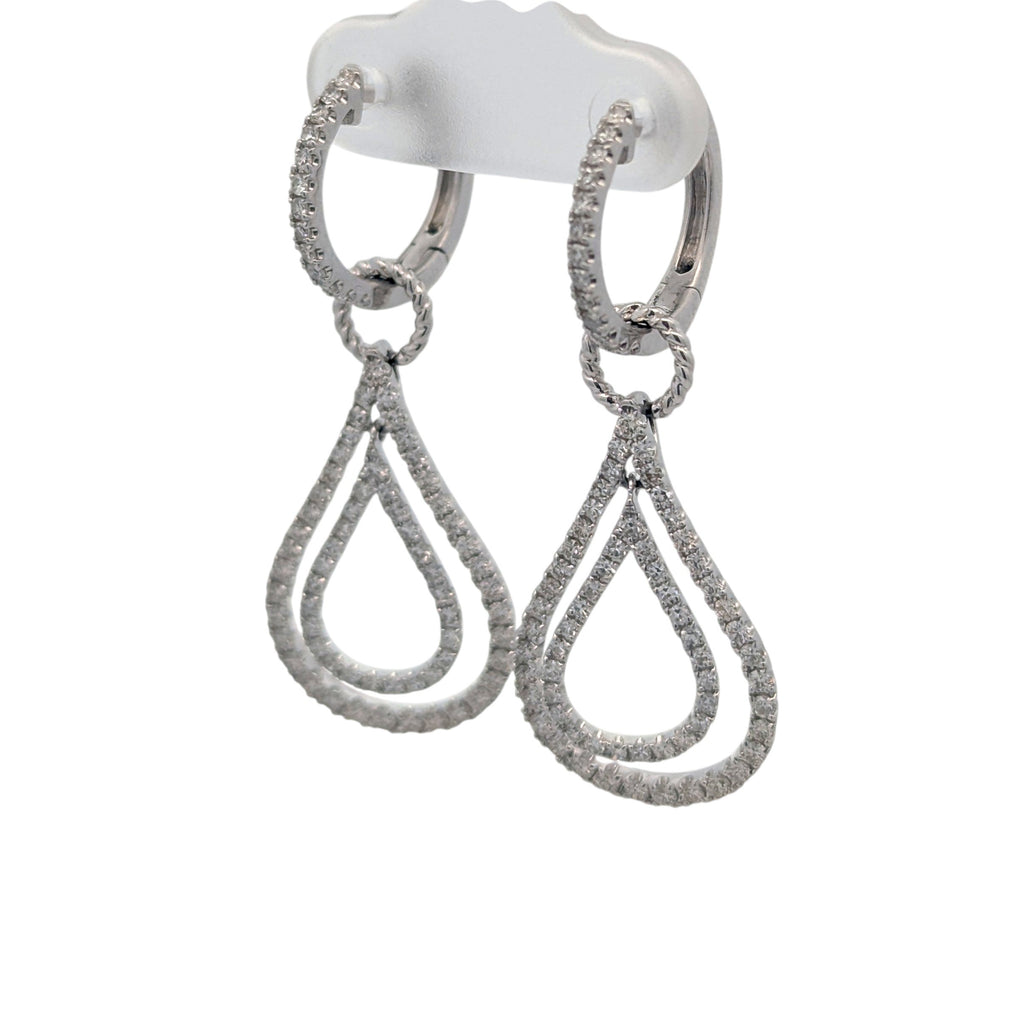 14K White Gold Convertible Earrings