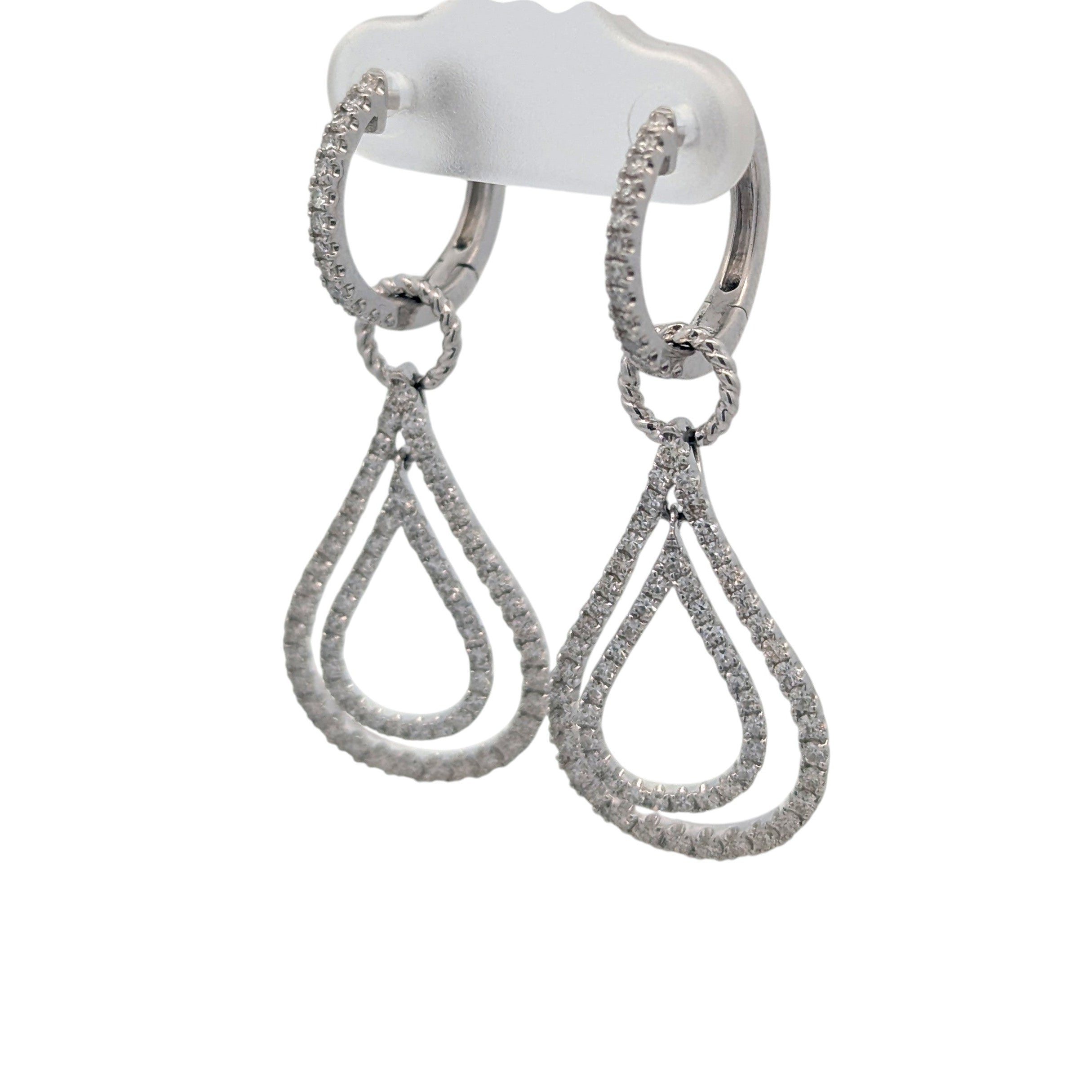 14K White Gold Convertible Earrings