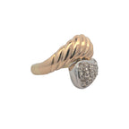 Vintage 14K Gold Two Tone Bypass Diamond Ring