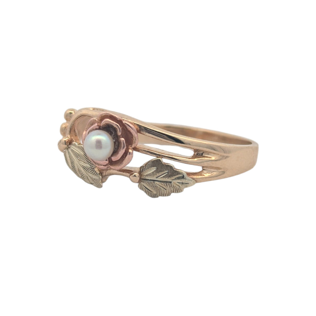 Vintage 10K Two-Tone Gold Floral Ring