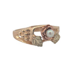 Vintage 10K Two-Tone Gold Floral Ring