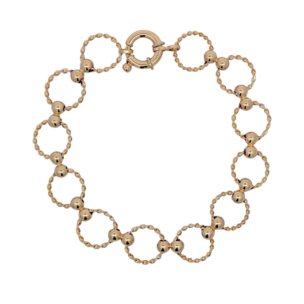Vintage 14K Yellow Gold Open Link Bracelet