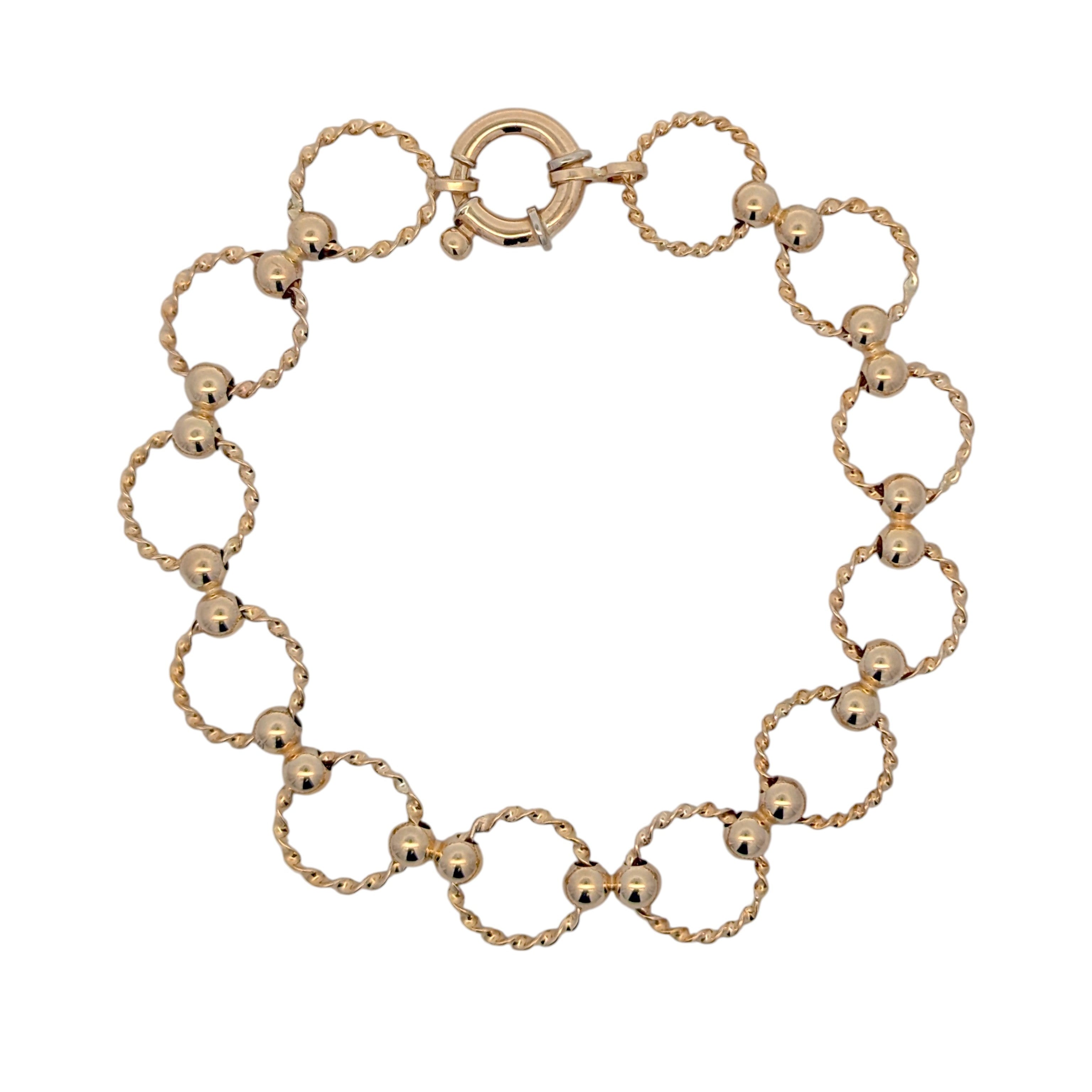 Vintage 14K Yellow Gold Open Link Bracelet
