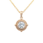 14K Yellow Gold Vintage-Inspired Diamond Pendant