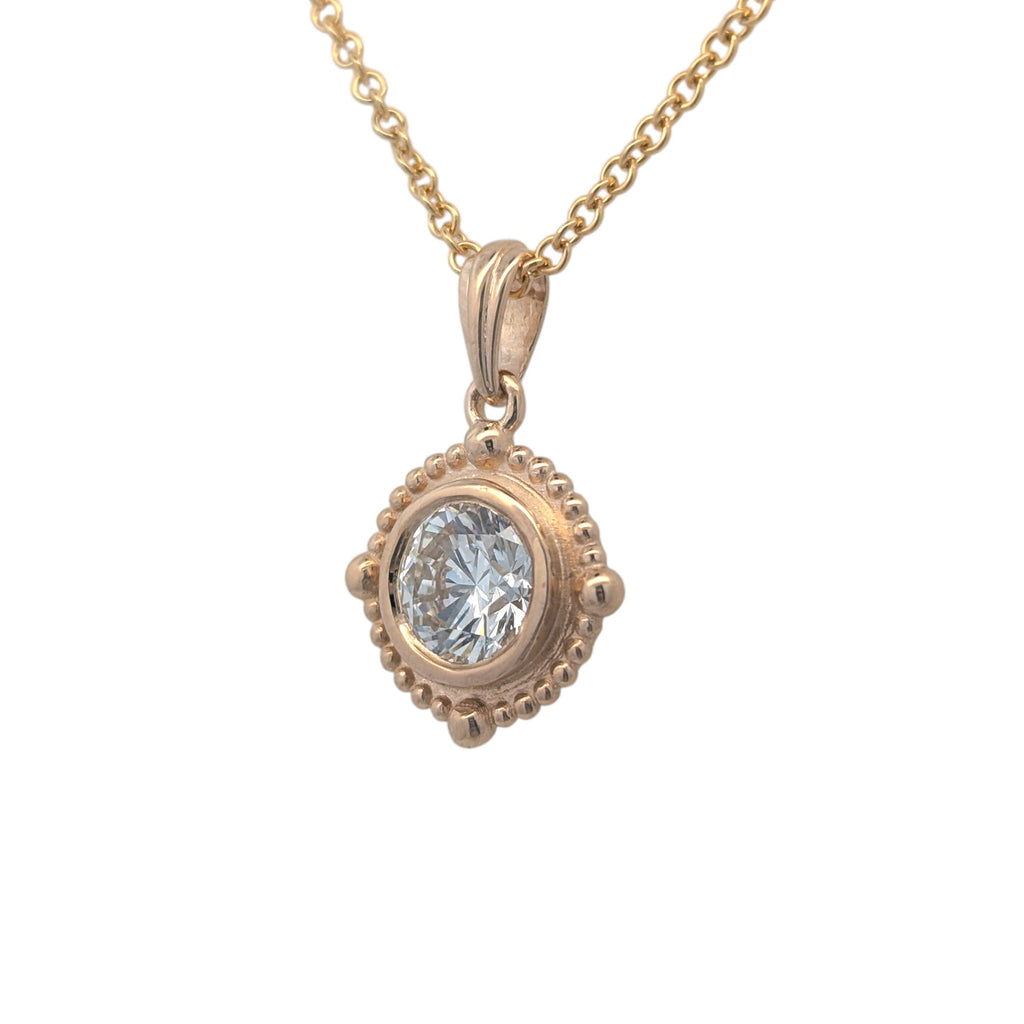 14K Yellow Gold Vintage-Inspired Diamond Pendant