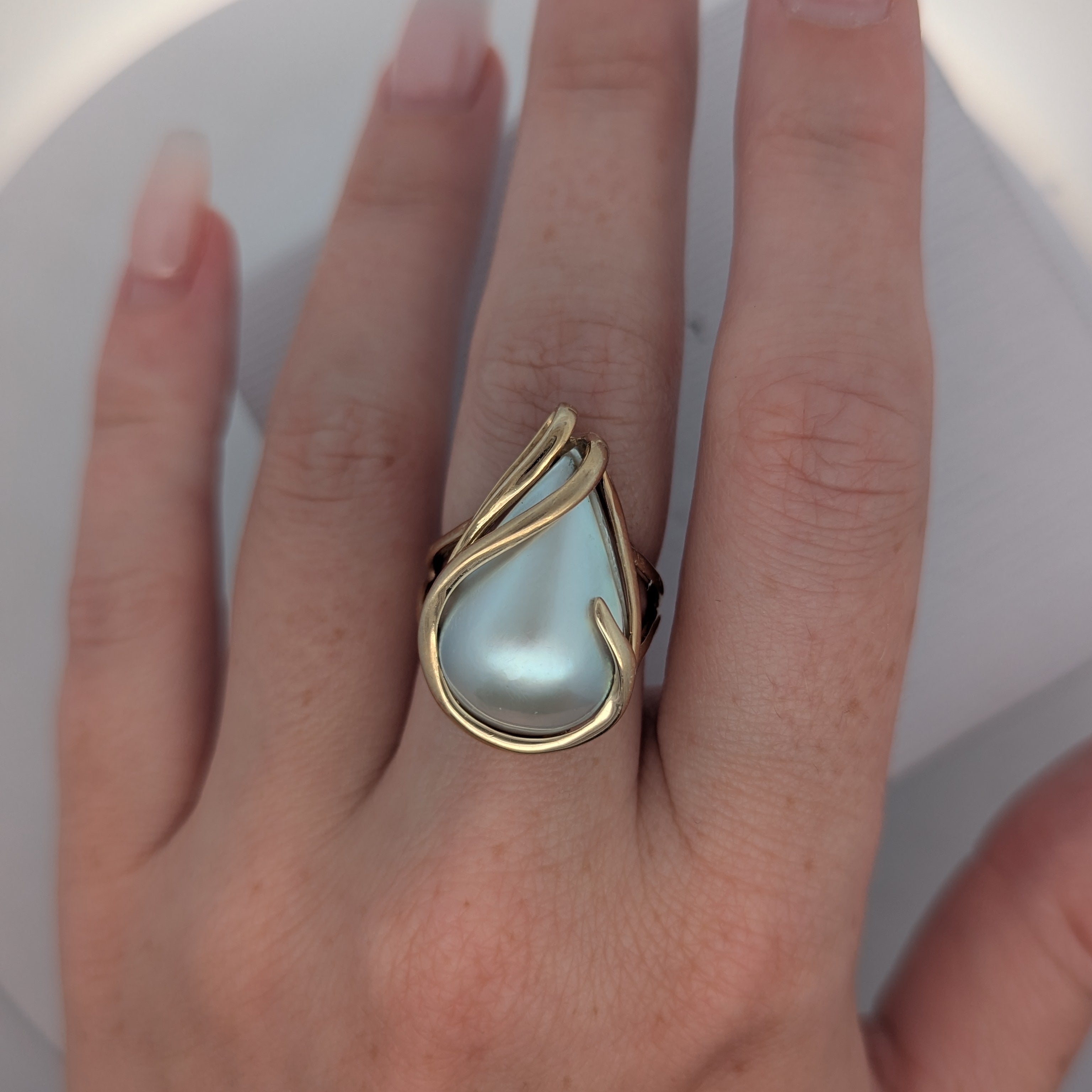 Vintage Mabe Pearl Cocktail Ring