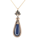 Vintage 18K Gold and Lapis Pendant