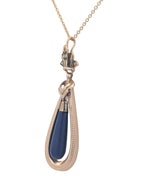 Vintage 18K Gold and Lapis Pendant