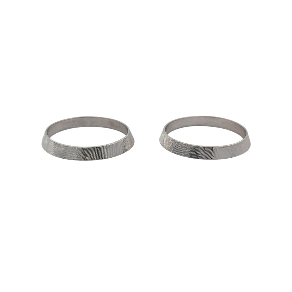 Vintage 14K White Gold Florentine "Book End" Rings