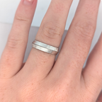 Vintage 14K White Gold Florentine "Book End" Rings