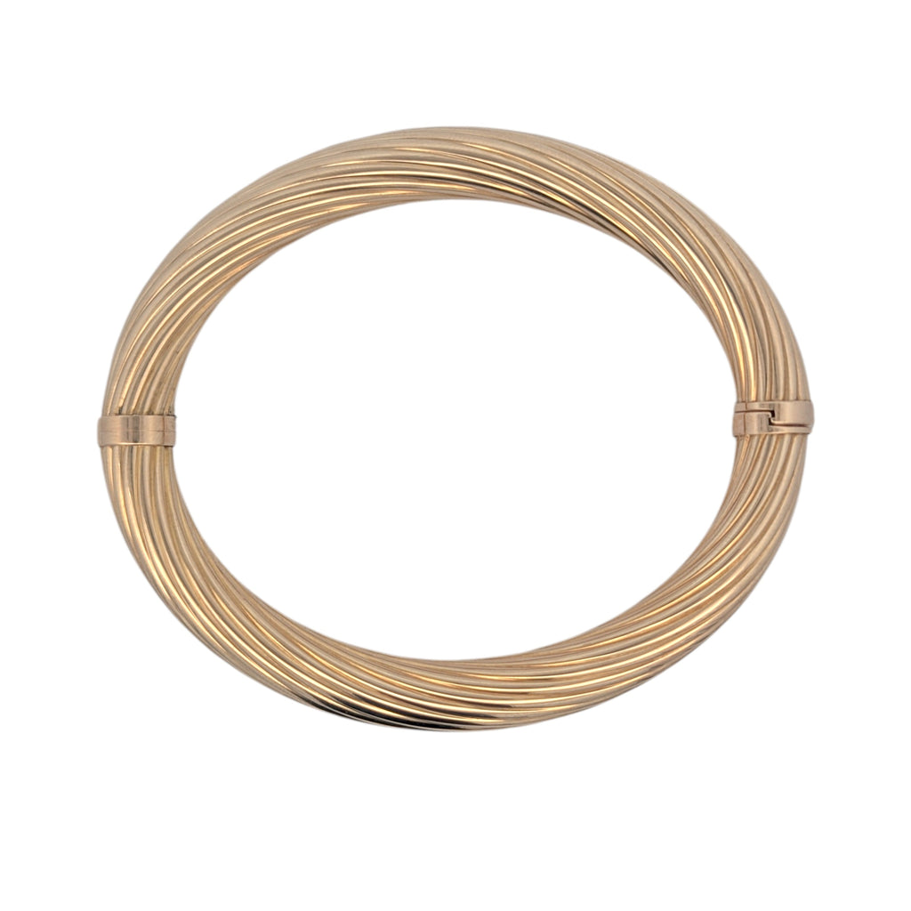 Vintage Yellow Gold Bangle with Twist Hinge