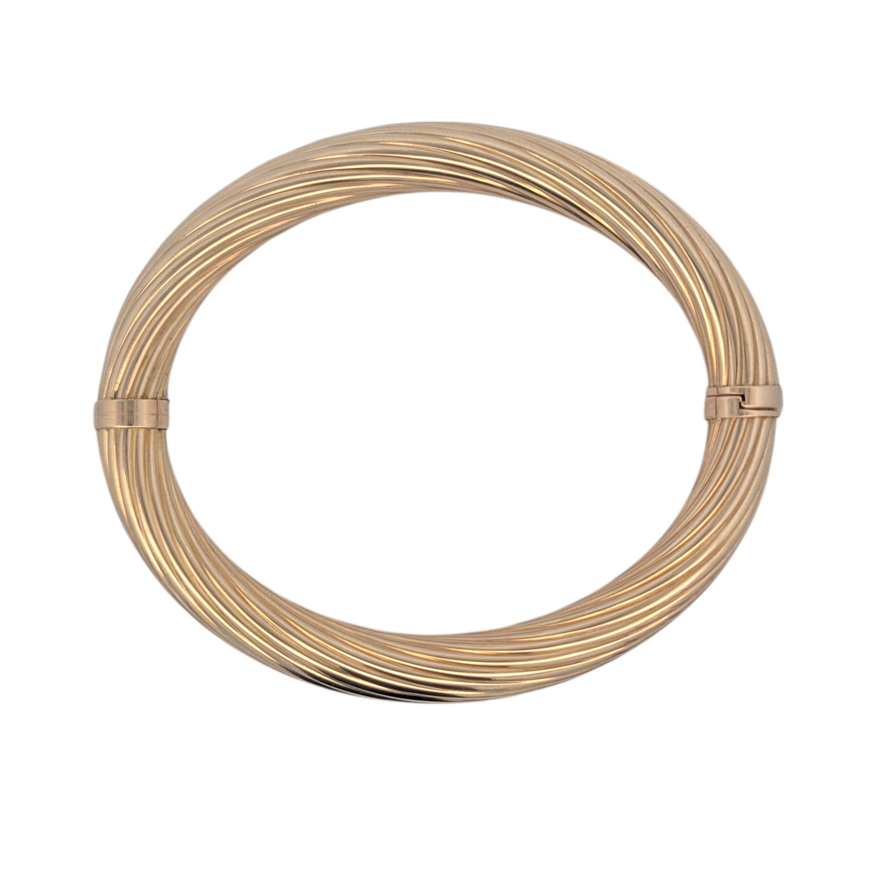 Vintage Yellow Gold Bangle with Twist Hinge