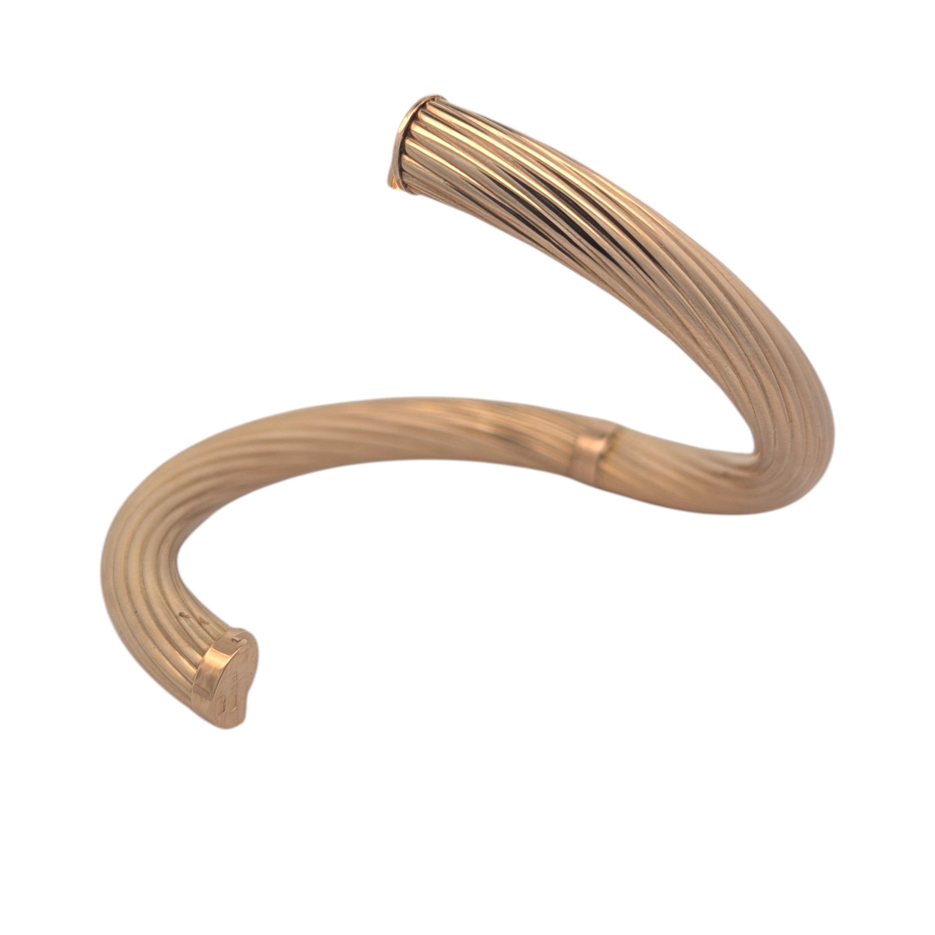 Vintage Yellow Gold Bangle with Twist Hinge