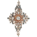 Vintage 14K Gold and Sterling Silver Pendant / Broach