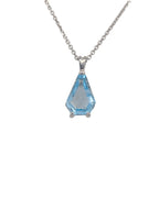 14K White Gold Aquamarine Pendant