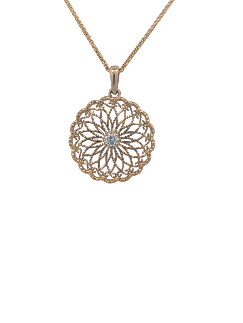 Sistina Diamond Disk Necklace in 14K Gold
