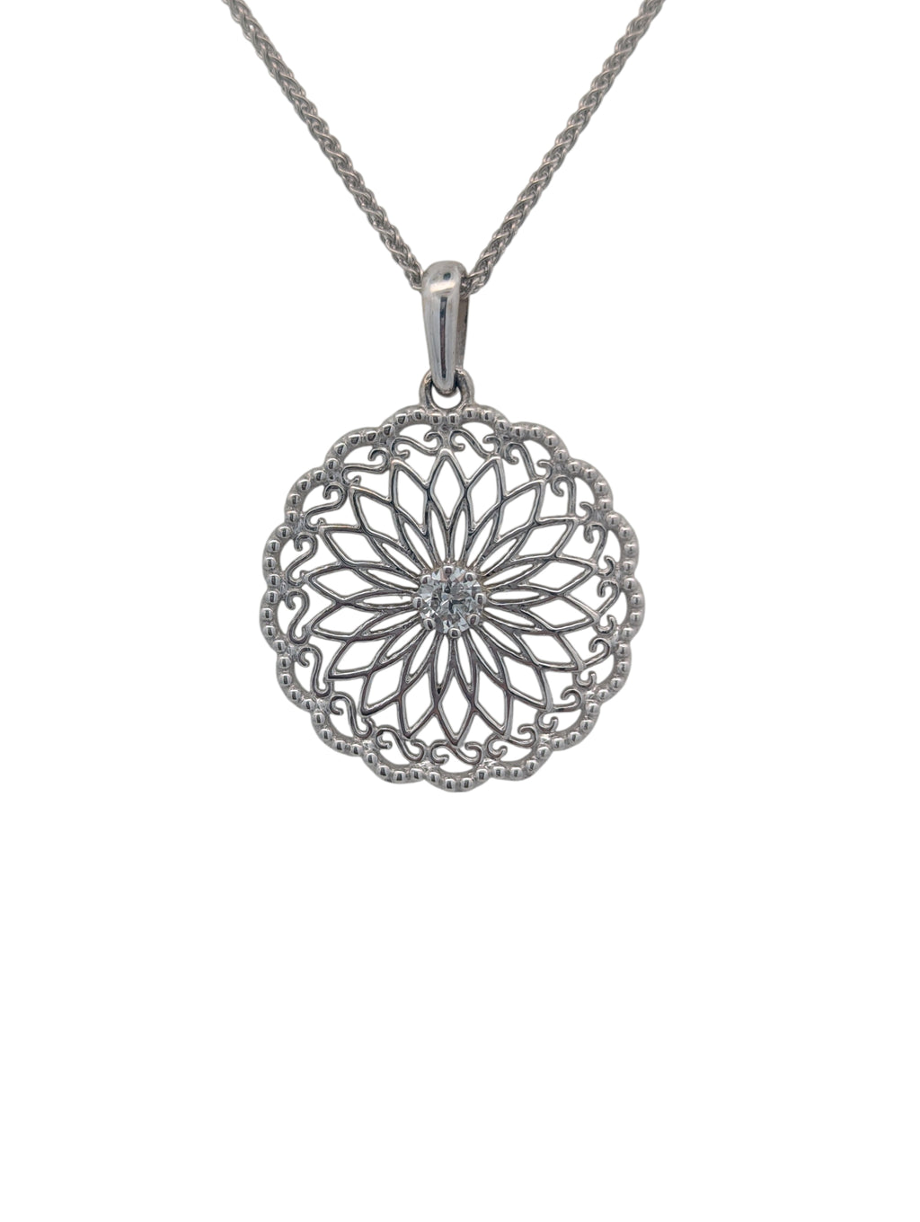 Sistina Diamond Disk Necklace in 14K Gold