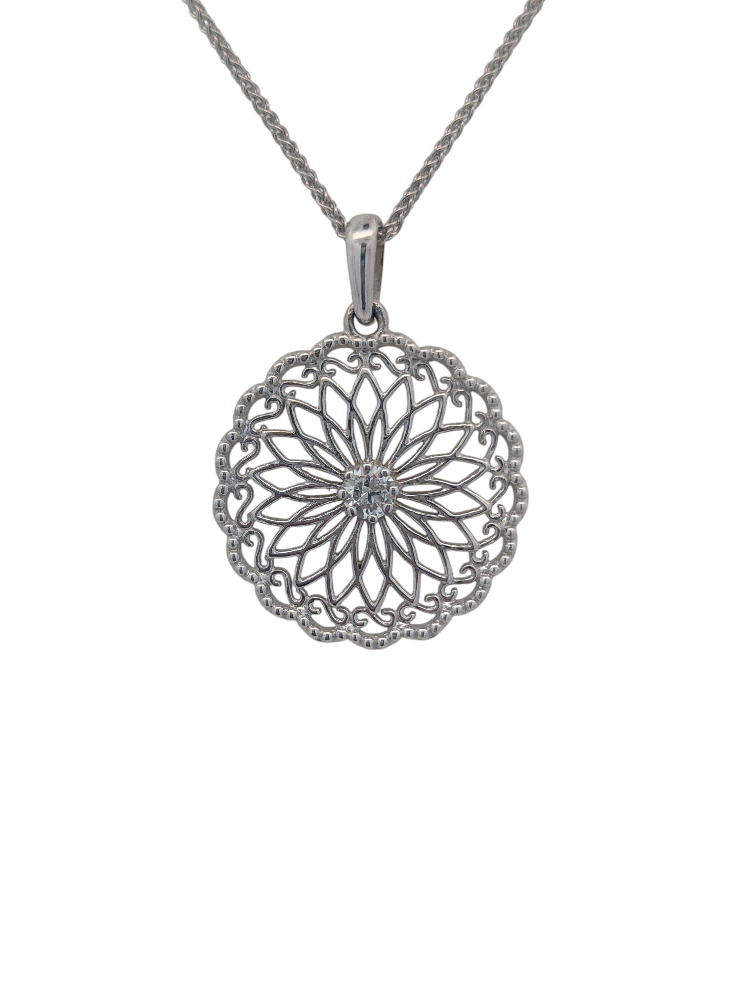 Sistina Diamond Disk Necklace in 14K Gold