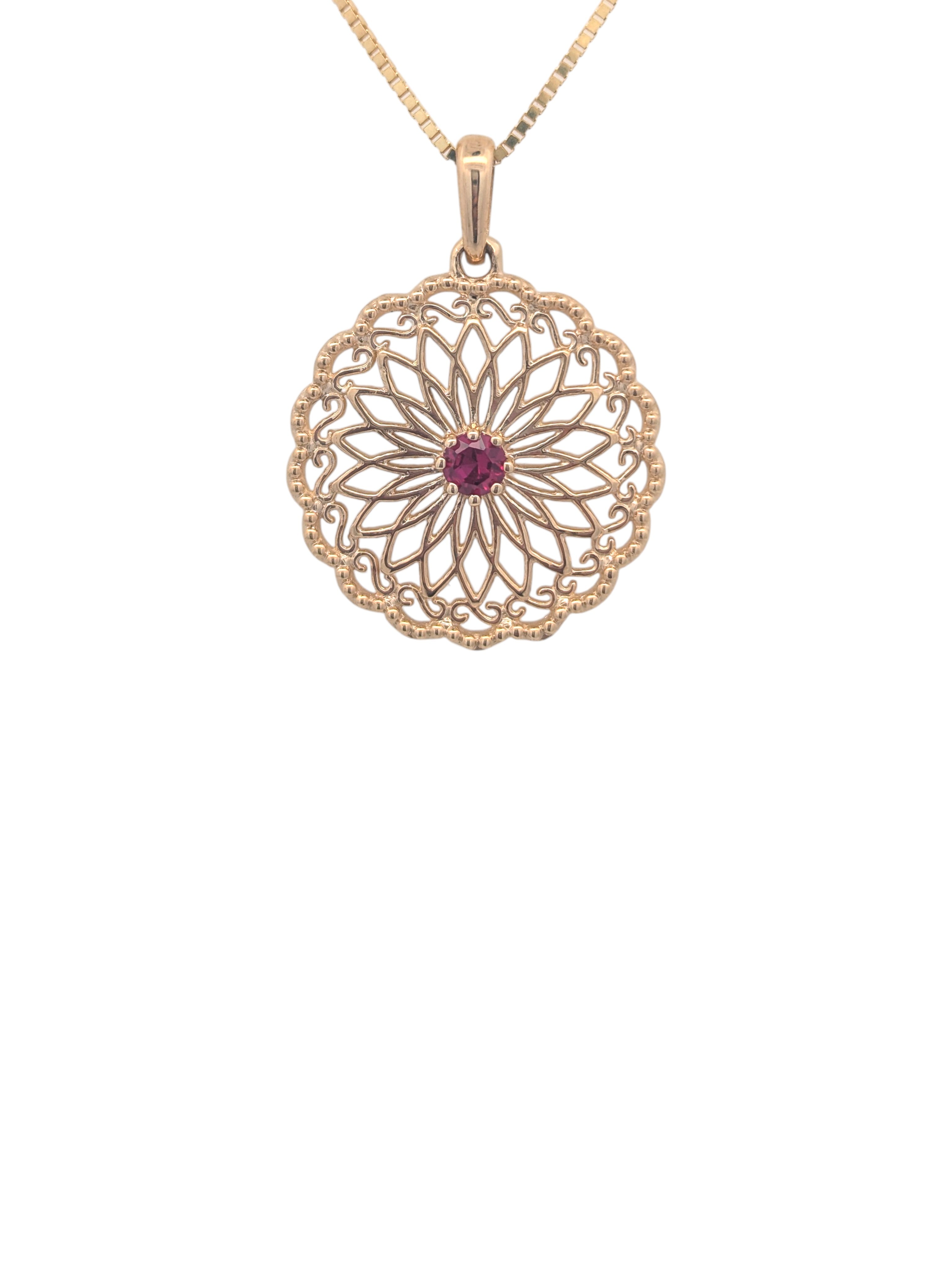 Sistina Diamond Disk Necklace in 14K Gold