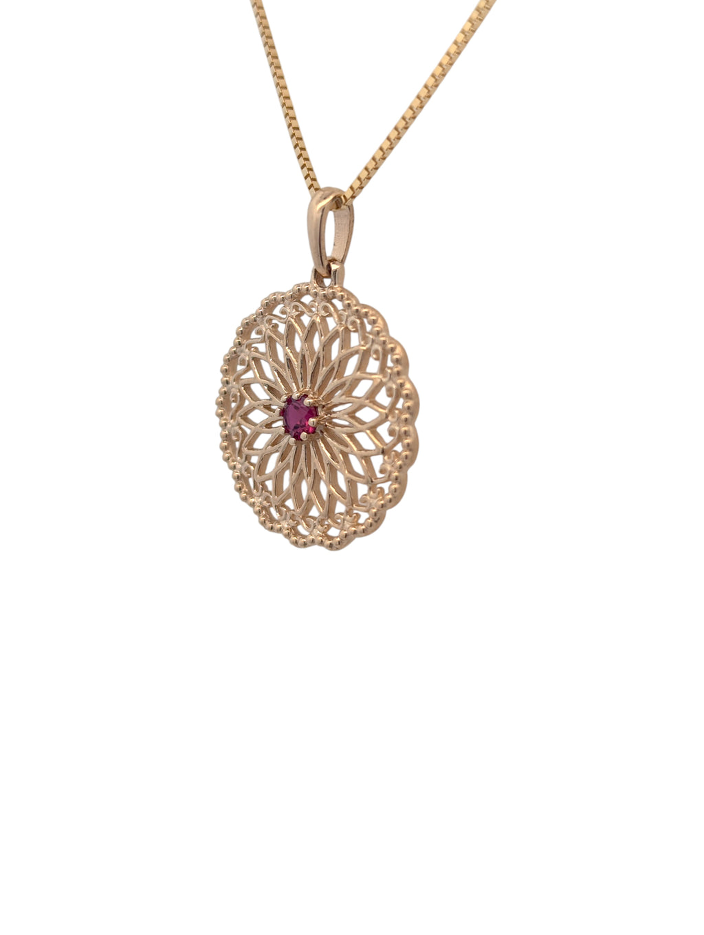 Sistina Diamond Disk Necklace in 14K Gold