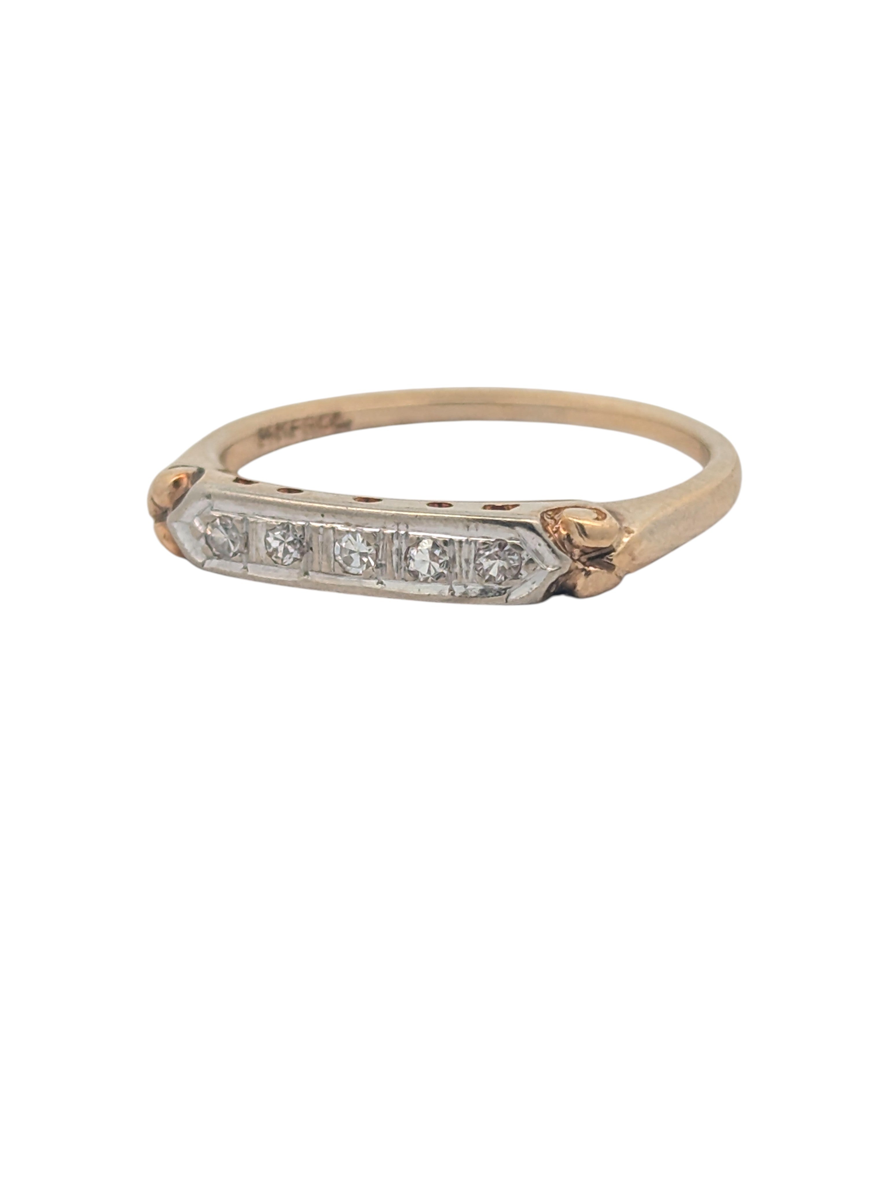 Vintage 14K Yellow Gold and Diamond Band