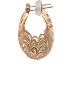 14K Yellow Gold Scroll Hoops