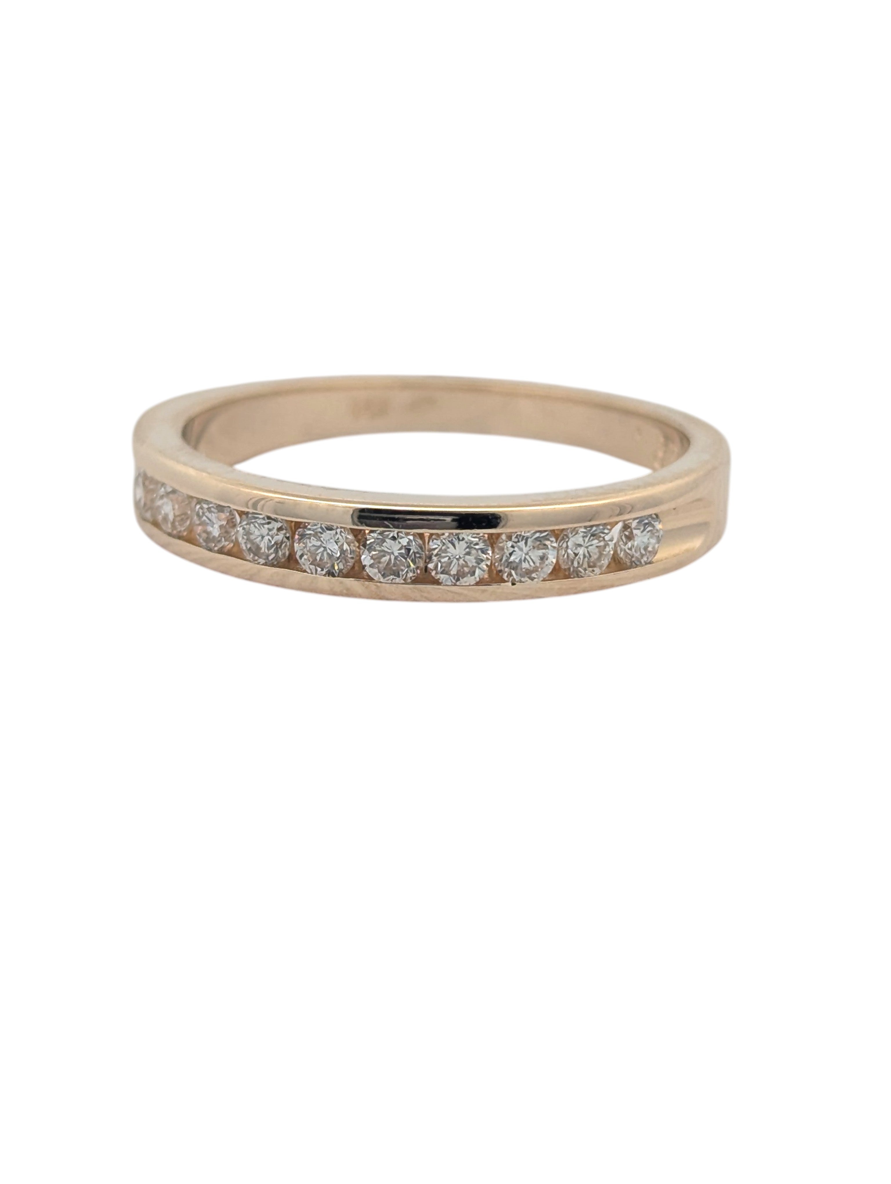 14K Yellow Gold and Diamond Band