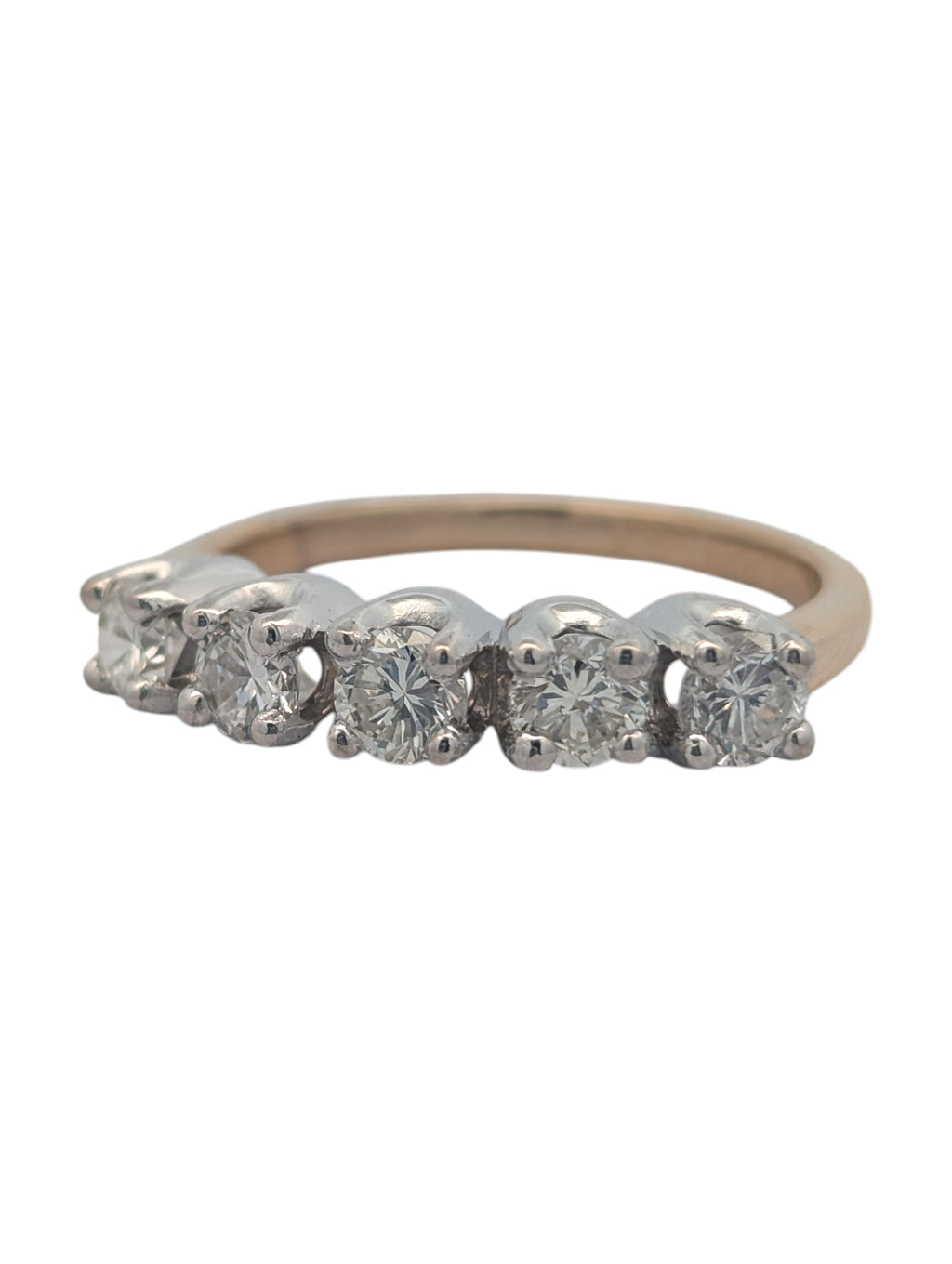 Vintage 14K Yellow and White Gold Diamond Band