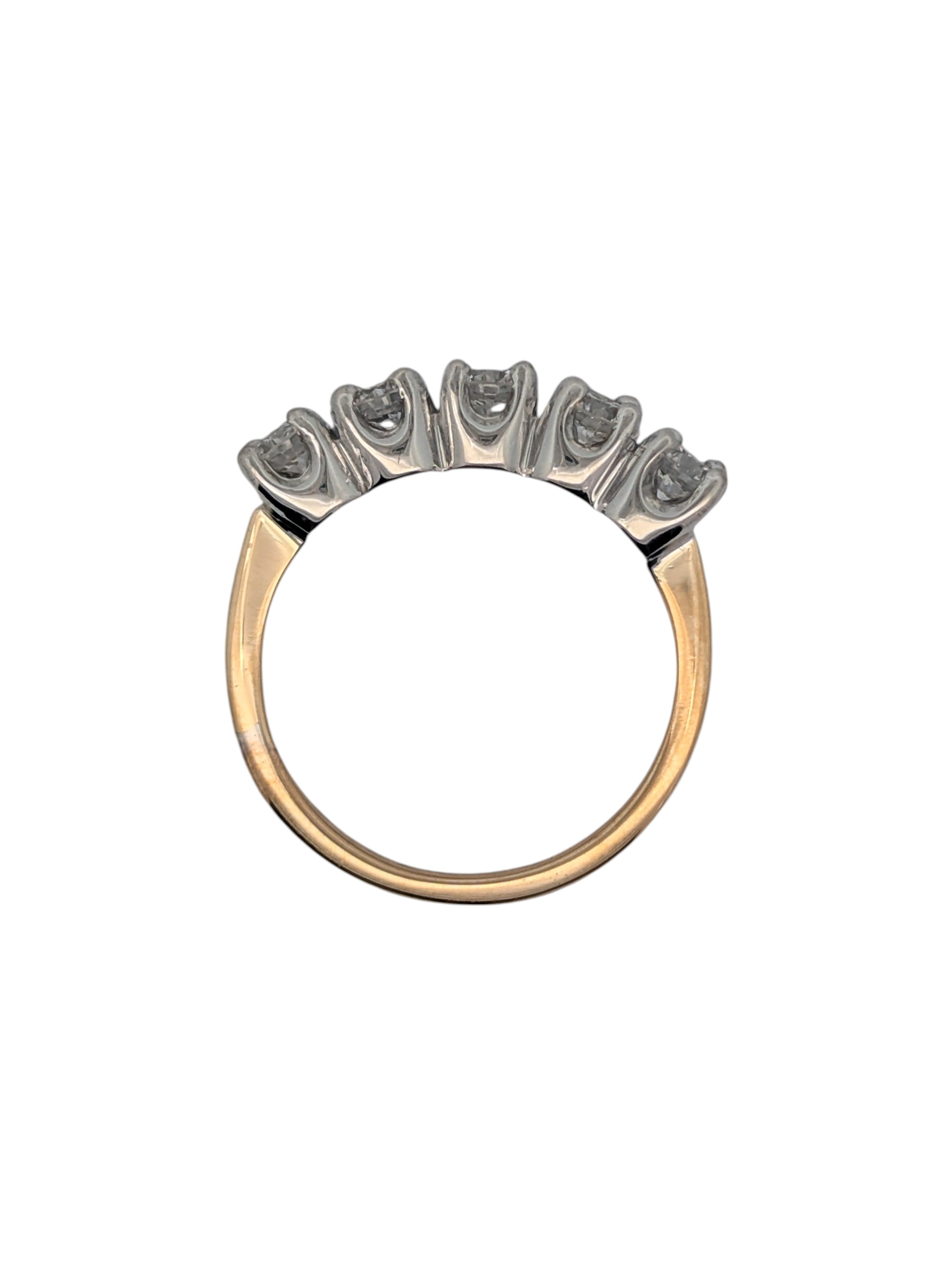 Vintage 14K Yellow and White Gold Diamond Band