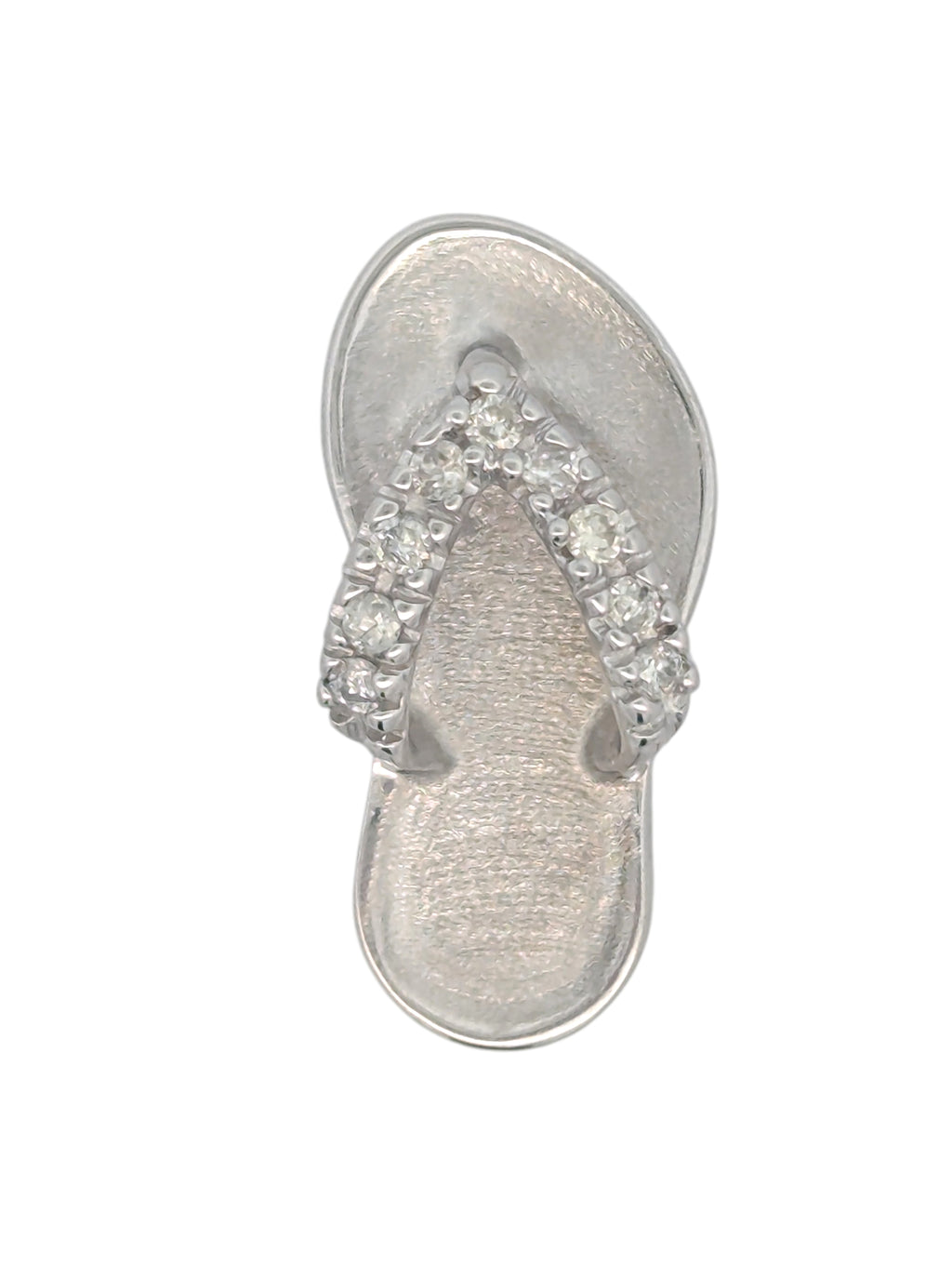 Vintage 14K White Gold Flip Flop Pendant